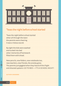 Poster KERN Engels - 'Twas the night before school started
